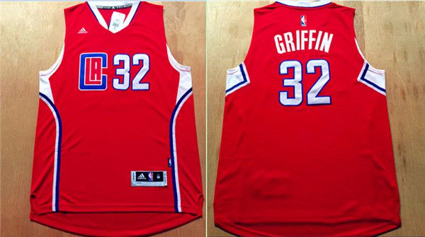 Men Los Angeles Clippers 32 Griffin Red Adidas NBA Jerseys